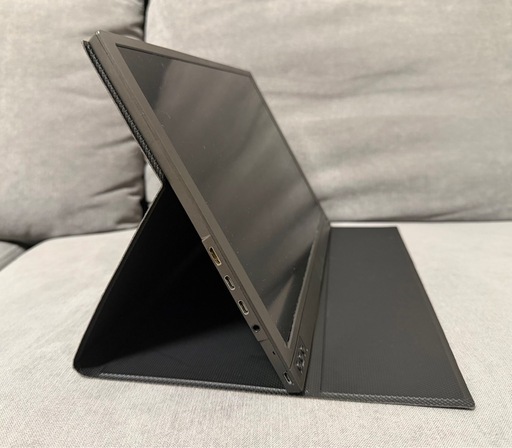 モバイルモニター 15.6インチ フルHD カバー型スタンド、USB Type-Cケーブル、HDMIケーブル、取扱説明書付き