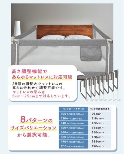ベッドガード　2m一個、1m二個
