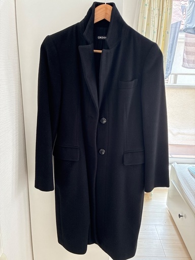 DKNY black half coat