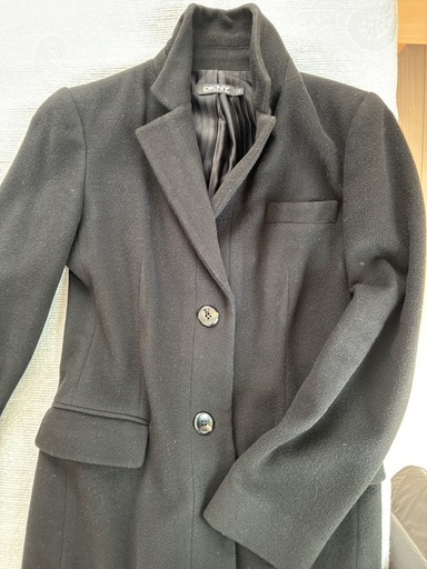 DKNY black half coat