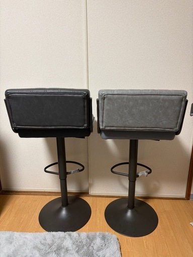 大商産業　2つセット　バーチェア　ハイチェア　グレー系