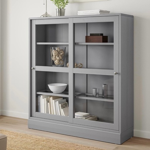 IKEA HAVSTA ハーヴスタ グレー飾り棚 コレクションケース (はむ) 新