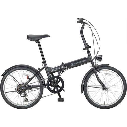 【定価約3万円】未使用品 キャプテンスタッグ 20インチ折りたたみ自転車 6段変速 オートライト付
