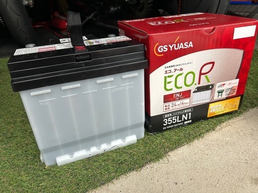 【美品/充電済】GSユアサ ECO.R ENJ 355LN1 日本車専用ENバッテリー 取説・排気L型パイプ付 トヨタ ハイブリッド等