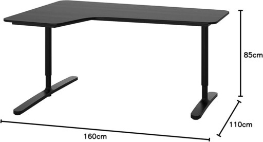 IKEA BEKANTコーナーデスク左、160x110cm、ブラック