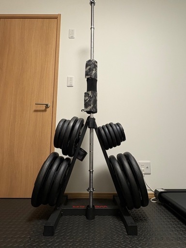 (最終値下げ！)筋トレ一式　バーベル160kg、パワーラック(ハーフラック)セット