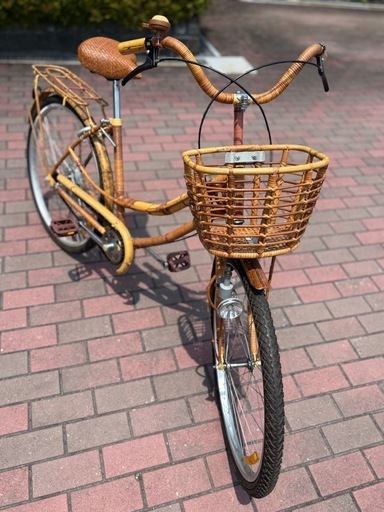 超レア❗️バンブー素材 シティサイクル 竹材バスケット付き(26㌅)配達可能です。 超レア❗️バンブー素材 シティサイクル 竹材バスケット付き(26㌅)配達