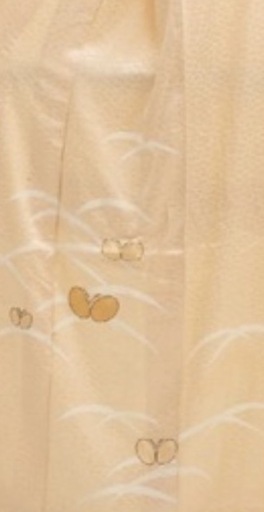着物 付け下げ 訪問着 蝶柄 オレンジ系  個性的　レア