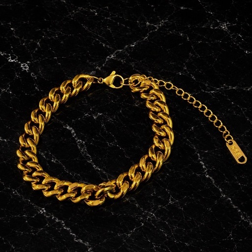 20g【極美品】喜平チェーン風ゴールドブレスレット　K18 18金 GOLD サージカルステンレス 付けっぱなし　アクセサリー