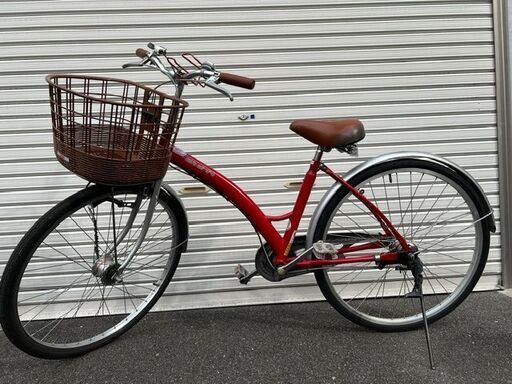 京都府の自転車 【90日間保証付き】B011 26インチシティーサイクル 赤 