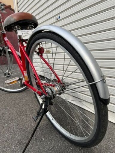 京都府の自転車 【90日間保証付き】B011 26インチシティーサイクル 赤 