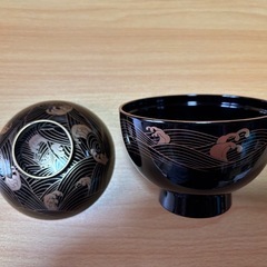 本漆仕上げお吸い物椀5個入り (虹) 豊岡の食器《汁椀》の中古あげます