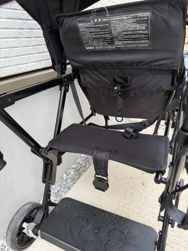 美品KATOJI 2人でゴーベビーカー　ブラック　2人乗りベビーカー