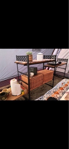 キャンプ用品　棚　シェルフ　CAMP873 マルチアイアンラック　アイアン