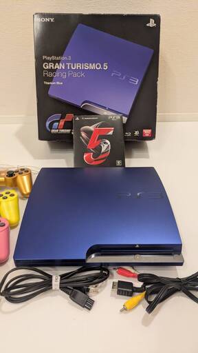 【起動確認済の美品・箱付き】PS3 グランツーリスモ5 レーシングパック タイタニウム・ブルー 豪華おまけ多数
