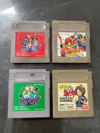 GBソフト 4本セット ポケモン赤・緑 ライジンオー 鬼太郎