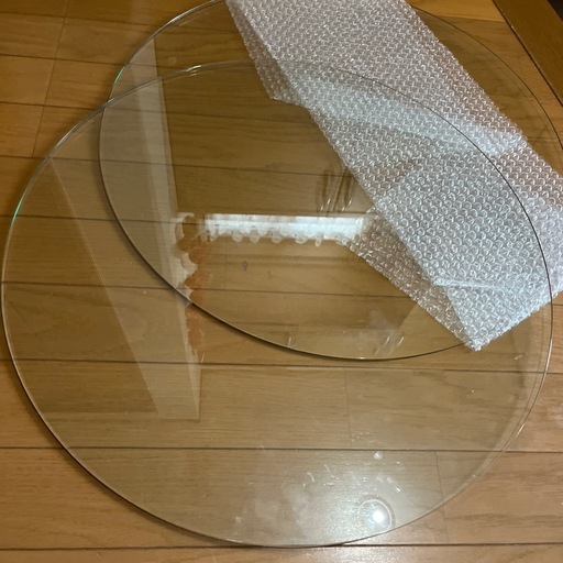 【DIY・交換用に】丸型 ガラス天板 2枚セット（直径54cm・厚さ5mm）