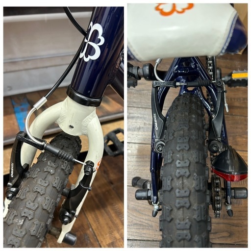 ★【ヨツバサイクル】14インチ　子供自転車　　軽量キッズバイク　ネイビー　?自社配送代引き可?※現金、クレジット、スマホ決済対応※  