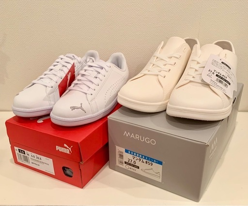 ?新品 PUMA スニーカー 22.5cm ＋ MARUGO レインスニーカー 27cm