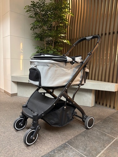 【再出品】ペットカート ライトグレー 