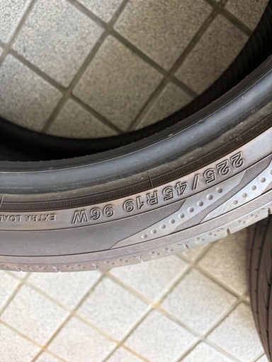 225/45R19 96W  タイヤ3本【1本売り可】