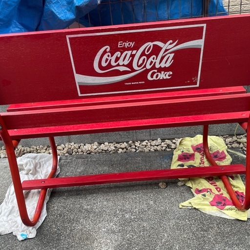 コカコーラ木製ベンチ昭和レトロ