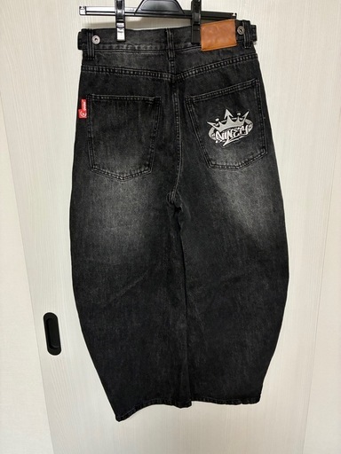 9090 King Logo Slub Denim Buggy Pants