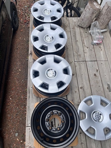 トヨタ純正ホイールキャップ&スチールホイール 4個セット トヨタ 純正 6穴 スチールホイール用 センターキャップ 4個セット 100 