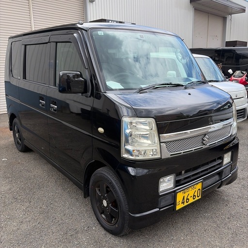 エブリイワゴン　ターボ　車検あり！ SUZUKI エブリーワゴン車検あり黒色ターボ綺麗です。 (バイク屋さん