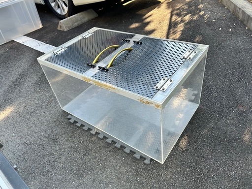 引取限定 アクリルケージ蓋付き アクリル水槽 75×38×45