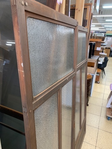 【リユースマン倉敷】2枚セット モザイクガラス建具 レトロガラス アンティーク 管理番号5163