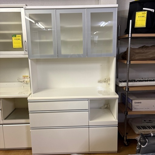 【ジャングル深井店】ニトリ CLAUDE120 3枚扉システムキッチンボード 白 ホワイト 収納家具 キッチン家具【FU1235】