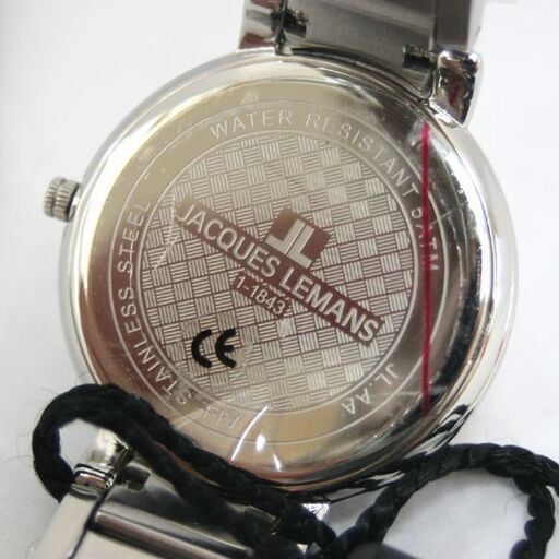 長期保管品 JACQUES LEMANS クオーツ式腕時計 JAL1-1843A 2針 ラインストーン メタルブレス 化粧箱付属 26