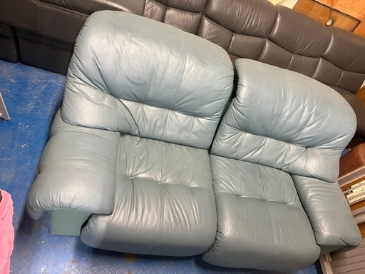 2人掛けソファ ブルーグレー ゆったりサイズ (プリニオ片付け) 市川