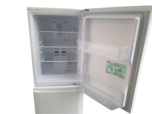 ?三菱 146L 2ドア冷蔵庫 MR-P15ED-KW 一人暮らしにおすすめ