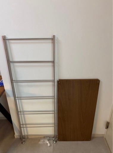 【無印良品】ステンレスユニットシェルフ　追加棚ウォールナット材
