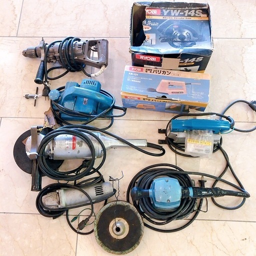 【売約済】電動工具 まとめて RYOBI マキタ 日立 ディスクグラインダー 電気カンナ 丸ノコ など