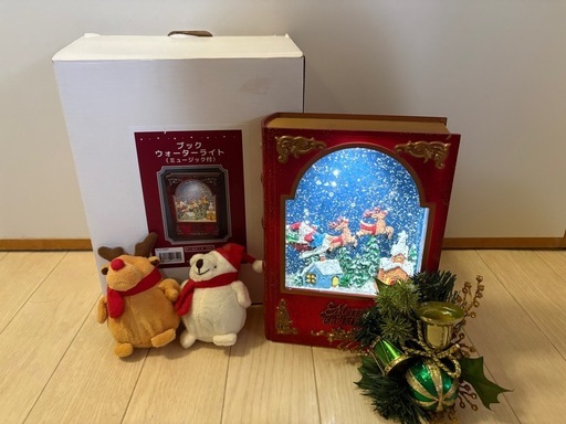 クリスマス　ブックウォーターライト &マグネットマスコット(ミュージック付)