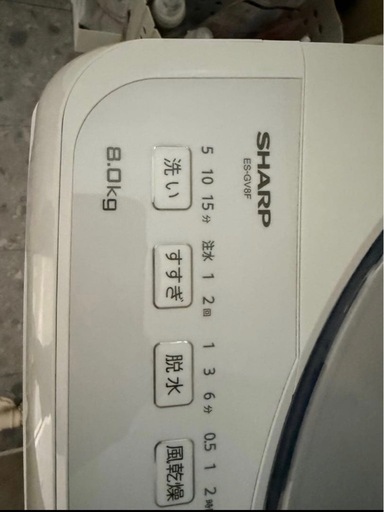 洗濯機 8kg SHARP ES-GV8F シャープ 縦型洗濯機