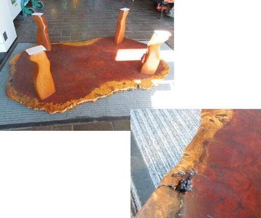 こぶ 座卓 テーブル 幅約120cm 高さ約33.5cm 木瘤 コブ 天然木 一枚板 ローテーブル 床の間 和室 札幌市 新道東店