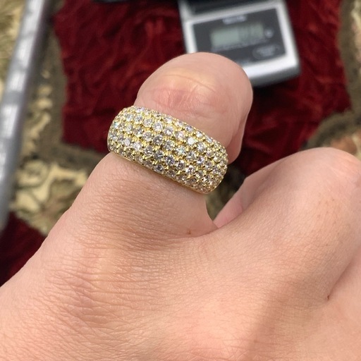 K18 パヴェダイヤリング　8.4g 約9.5号　1.44ct