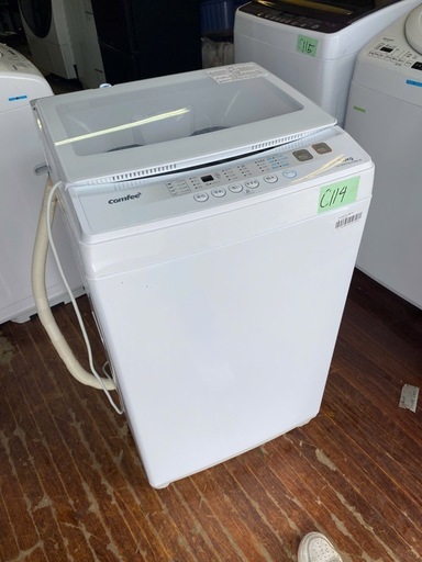 NO C114?福岡市内配送設置無料✨?コンフィー(COMFEE’) COMFEE' 上面 洗濯機 7kg 全自動 風乾燥 1-3人用