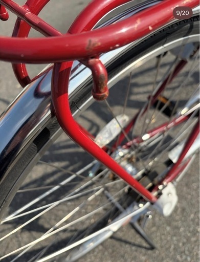 【整備士による点検済】　☆前後良品中古タイヤ☆   27インチ通学向け自転車　防犯登録料込価格︎‼︎