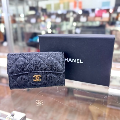 ☆ドリーム荒牧店☆CHANEL シャネル キャビアスキン カードケース ブラック