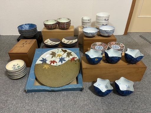 有田焼・九谷焼など 和食器大量まとめ売り 木箱付き多数 未使用保管品