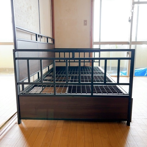 引き出し収納付きスチールシングルベッドフレーム