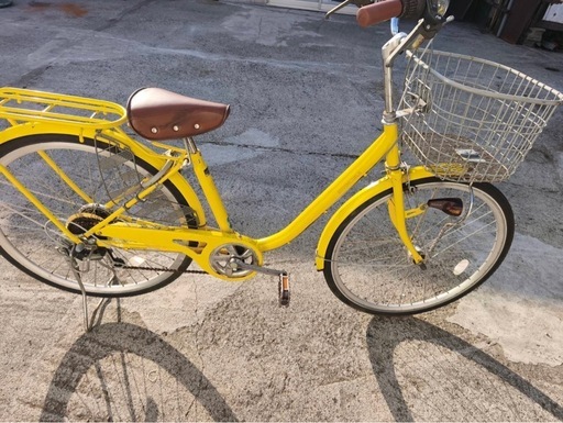26インチ自転車変速付パンクしないママチャリ (ゆう) 手稲の自転車の