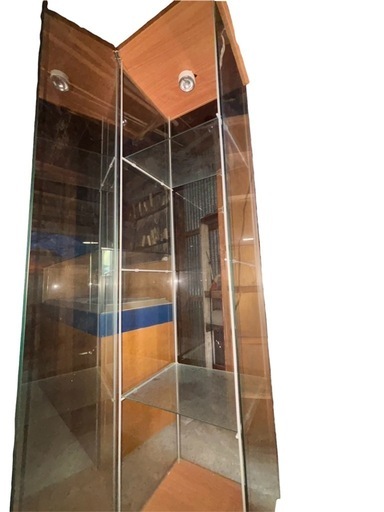 S1383 縦型 ガラスショーケース 幅40x奥行35x高さ163.5cm ディスプレイ コレクションケース 店舗什器 通電未確認 現