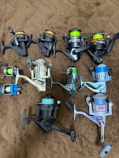 【超お買い得‼️海釣り引退セット】リール11個・竿2本・クーラー・バッカン付き