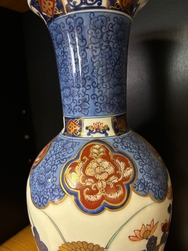 染付 花瓶 陶器 青白 骨董品 美術品 インテリア 花器